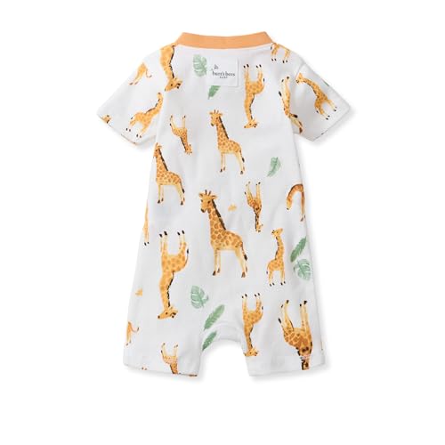 Burt's Bees Baby Short Sleeve Pajamas, Unisex One-Piece Sleeper Romper