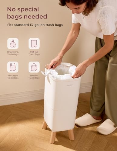 Momcozy Diaper Pail with Patented Triple-Seal Odor Control, Wide Opening, Ergonomic Height, Large Capacity with Viewing Window, Childproof Lock, Fits Standard Trash Bags