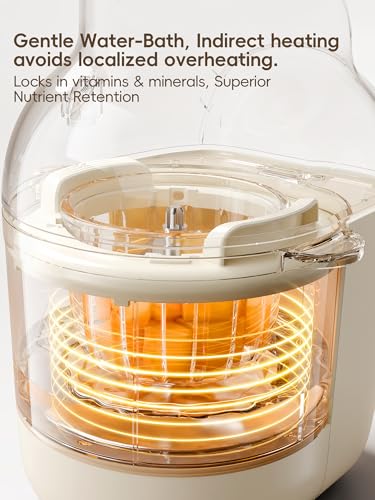Felizbebe Glass Baby Food Maker Steamer and Blender,One Step Auto Baby Food Processor Puree Maker Grinder Mills,Glass Bowl with 316 Stainless Steel Blades,Auto Cooking,Self Clean,Timer,BPA-Free