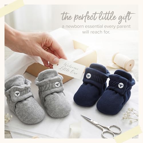 Burt's Bees Baby Unisex 100% Organic Cotton, Adjustable Booties