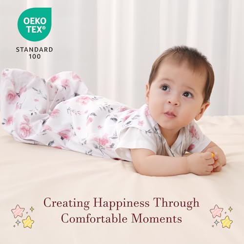 david's kids 3 Pack 100% Organic Cotton Baby Sleep Sack 6-12 Months, Ultra Soft Baby Wearable Blankets with 2-Way Zipper, Comfy Sleeping Bags for Infant Newborn Boys Girls Neutral, Medium Size, Floral