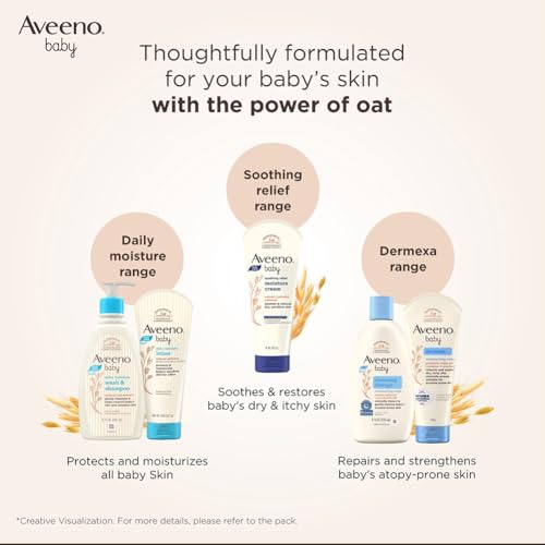 Aveeno Baby Daily Moisture Lotion for Delicate Skin with Natural Colloidal Oatmeal Dimethicone Hypoallergenic Fragrance Phthalate ParabenFree 8 oz, 1 Count