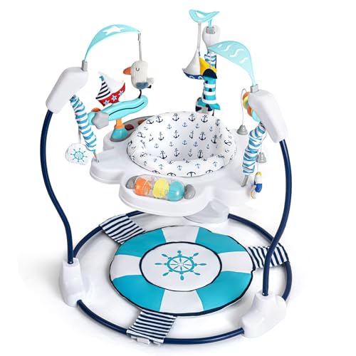 AskCat Baby Activity Center Jumper Interactive Activity Jumper Play Center with Infant Toys, 360° Rotating Seat