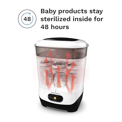 Baby Brezza 4 in 1 Baby Bottle Sterilizer Machine – Largest Capacity Electric Steam Sterilization – Pacifiers, Breast Pump Parts + Universal Sterilizing for All Bottles: Plastic, Glass, Large, Small