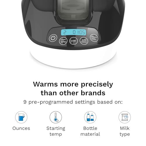 Baby Brezza Fast Baby Bottle Warmer - Baby Milk + Breastmilk Warmer Defroster – 2 Unique Temperatures for Breastmilk + Formula - Universal Fit for All Bottles, Bags + Jars