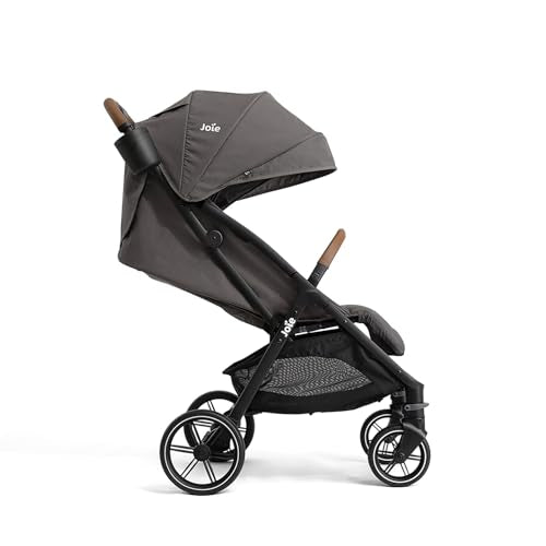Joie Baby, Nutmeg and Rue Travel System – Travel Friendly Compact Stroller with Automatic Fold, Lightweight Car Seat & Anti-Rebound Base (Thunder)