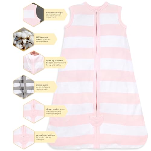 Burt's Bees Baby Beekeeper Wearable Blanket Winter, Organic Cotton Swaddle 0.5 or 1.5 TOG, Baby Infant Wearable Blanket & Essentials Shower Gift