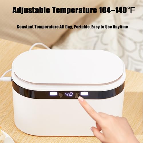 PandaEar Baby Wipe Warmer, Large Capacity Moist Wipe Dispenser with 5-Level Temperature Heating Control, Quiet & Even Heating, Diaper Wipe Warmer with Night Light