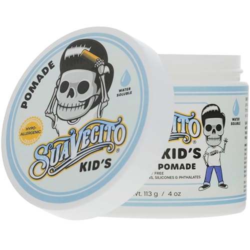 Suavecito Kid's Pomade Calming Chamomile Scent Light Hold 4 oz. - Water Based Flake Free Hair Gel - Dermatologist-Tested, Hypoallergenic Formula - Free of Sulfates, Parabens, and Phthalates