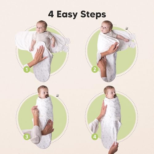 KeaBabies Newborn Swaddles with Zippers - 3-Pack Baby Swaddle Sleep Sacks 0-3 Months, Infant, Baby Girls, Boys, Soft & Durable Sleep Sack Newborn, Easy Diaper Change Swaddling Blanket (Aspire, OS)