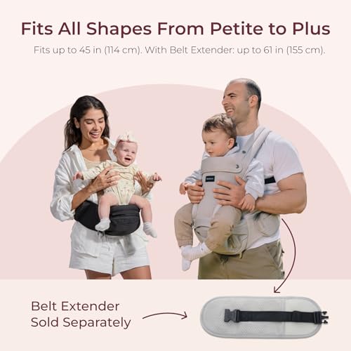Momcozy Baby Carrier with Hip Seat, 2-in-1 Forward-Facing Carry for Long Walks, Detachable Hands-Free Infant Carrier up to 44lbs, All Seasons Toddler Carrier Fits Waist Sizes up to 45 Inches, Black