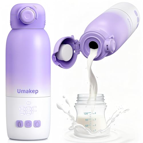 Portable Bottle Warmer for Travel - 12oz Cordless Milk Warmer, Dual Heating Modes for Breast Milk & Water, Fast Heating Smart Temperature Control, Ideal for Outdoor, Car, and Nighttime Feeding