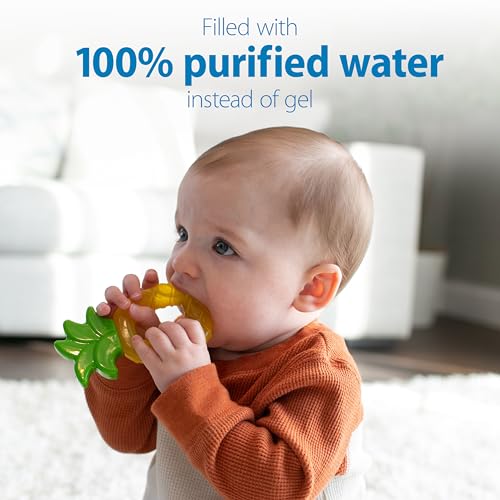 Dr. Brown's AquaCool Water-Filled Teether, Cooling Baby Teether Toy for Sore Gums, Apple Pineapple, BPA-Free, 3m+, 2-Pack
