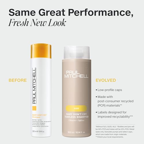 Paul Mitchell Baby Don’t Cry Shampoo, Kids Wash, Tear Free, For All Hair Types , 10.14 Fl Oz (Pack of 1)