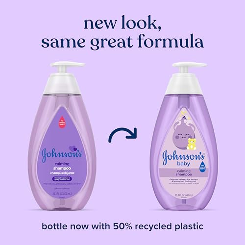 Johnson's Baby Calming Shampoo with Soothing NaturalCalm Aromas, Gentle, Hair Wash, Baby Essentials, Hypoallergenic, No Added Parabens and Sulfates, Baby Essentials, 20.3 fl. Oz