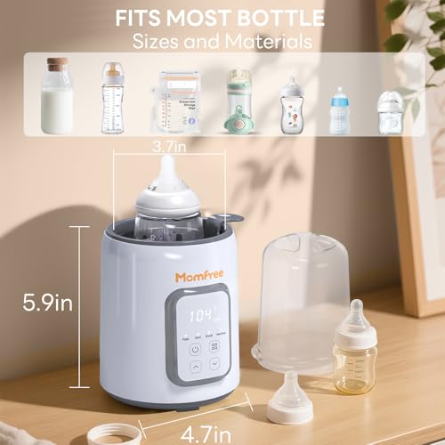 Bottle Warmer, 8-in-1 Fast Baby Bottle Warmer, Grey | for Breastmilk and Formula, Accurate Temperature Control, Automatic Shut-Off, Multifunctional for All Bottles
