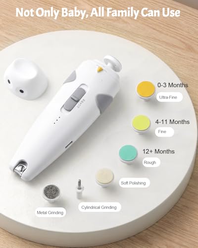 Lictin Baby Healthcare and Grooming Kit, 26 in 1 Rechargeable Nail Trimmer Electric Set,Safe File with Auto Light, Newborn Nursery Health Care Portable Safety Set for Infant Toddlers Boys Girls, Grey