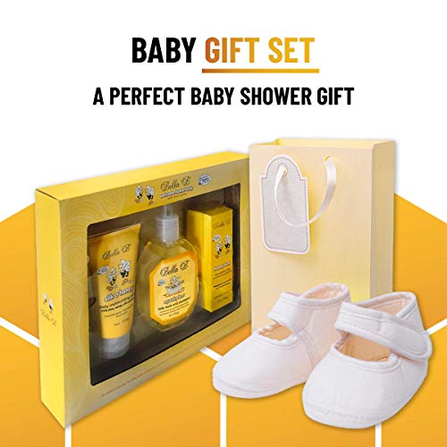 Bella B 3-Piece Baby Bath Gift Set- Baby Shower Gifts - Baby Body Wash - Baby Lotion - Organic Diaper Rash Cream - Baby Body Lotion - Organic Baby Lotion - Organic Baby Shampoo
