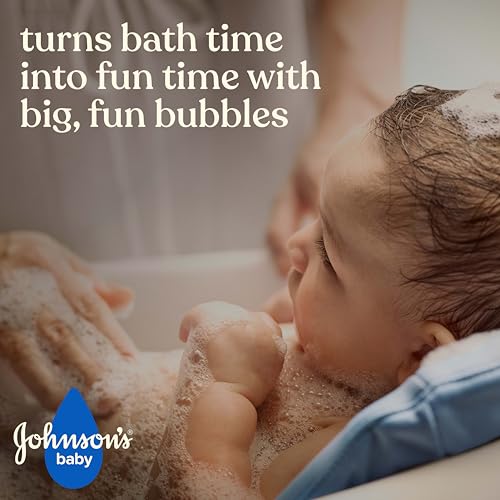 Johnson's Baby Fluffy Bubbles Bubble Bath, No More Tears, Gently Cleanses Delicate Skin Without Feeling Dry, Hypoallergenic, No Added Parabens, Sulfates & Dyes, 13.6 fl. oz