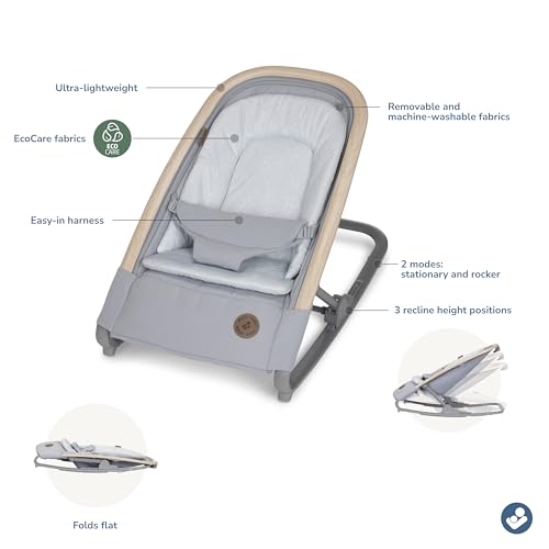 Maxi-Cosi Kori 2-in-1 Baby Bouncer Seat for Infants, Baby Rocker Chair, Portable Bouncer Chair, Classic Slate
