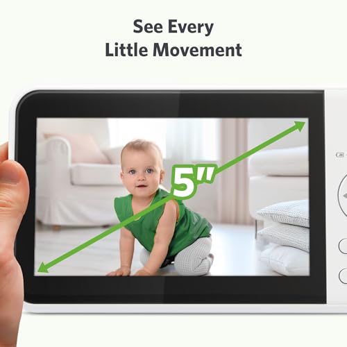 LeapFrog Video Baby Monitor - 5-Inch Color Screen, 31-Hour Battery, Secure Non-WiFi FHSS, Remote Pan Tilt Zoom, Night Vision, 2-Way Talk | LeapView 360