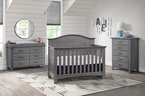 Soho Baby Chandler Premium 4-in-1 Convertible Crib, Graphite Gray, GreenGuard Gold Certified