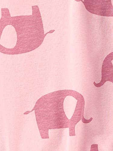 Simple Joys by Carter's Baby Girls' Cotton Sleeper Gown, Pack of 3, Light Pink Bunny/White Rainbow/Elephants, 0-3 Months