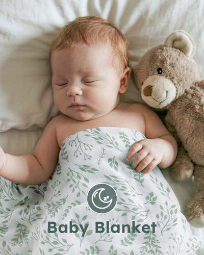 Yoofoss Muslin Swaddle Blankets, Organic Baby Blankets, 47 x 47 Inches Receiving Blanket for Baby Boys and Girls, Baby Essentials for Newborns Soft Breathable