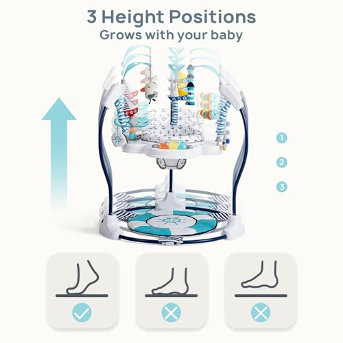 AskCat Baby Activity Center Jumper Interactive Activity Jumper Play Center with Infant Toys, 360° Rotating Seat