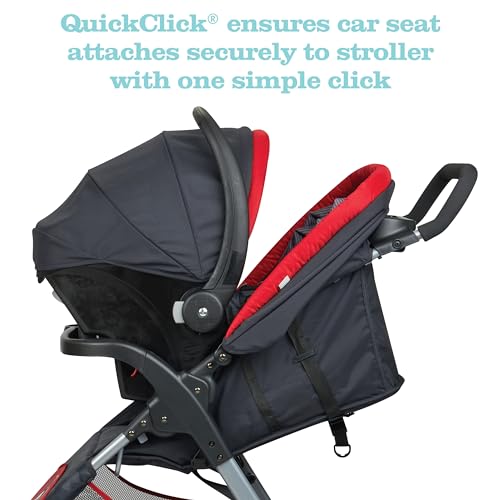 Disney Baby Minnie Mouse Simple Fold LX Travel System, Lift to fold compactly in Less Than a Second for Easy Storage; self-Standing When Folded, Minnie Dot Party