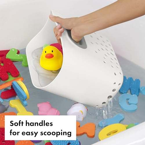 OXO Tot Stand Up Bath Toy Storage Organizer, 7.1 L, Large Capacity Bin for Baby Bath Essentials - Gray