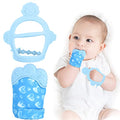 Vicloon Silicone Teething Mitt, 2Pcs Baby Teething Mitten with Adjustable Strap, Crinkle Sound and Textured, Self Soothing Baby Chew Toys for 0-6 Month Infants