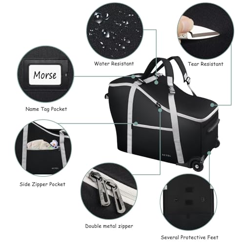 SCTEL Infant Car Seat Travel Bag Backpack for Airplane, Fits Doona Car Seat Stroller and Base, Padded Carseat Cover for Air Travel, Nuna Pipa Car Seat Travel Bag with Wheels