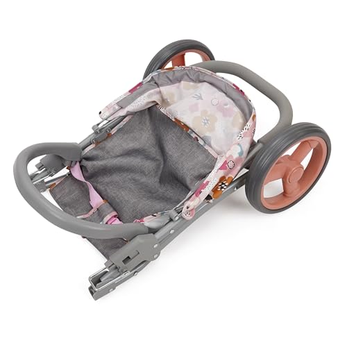 509 Crew: Melange Flora - Mabelle 3-Wheel Doll Jogger Stroller - Accessory for Dolls Up to 24", Large Canopy, Foldable Design, Kids Toy, Ages 3+