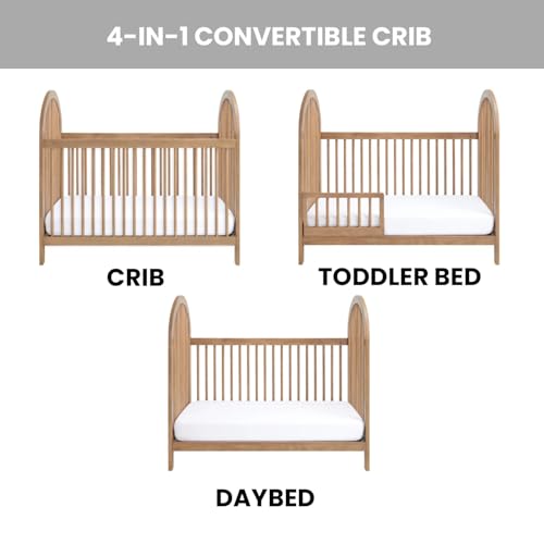 Soho Baby Everlee Convertible Island Crib, Honey Wood