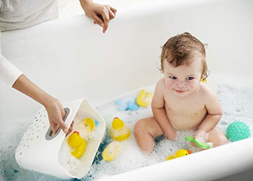 OXO Tot Stand Up Bath Toy Storage Organizer, 7.1 L, Large Capacity Bin for Baby Bath Essentials - Gray