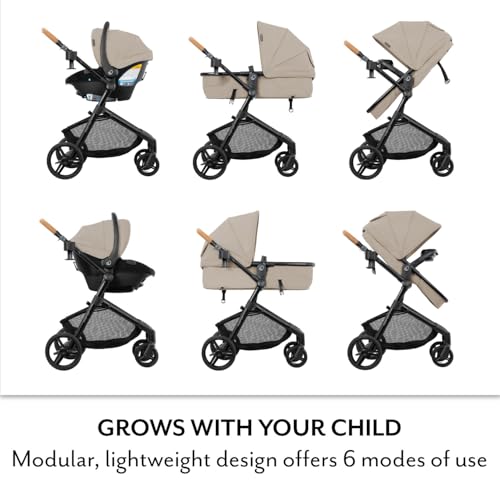 Evenflo Pivot NXT Travel System with LiteMax NXT Infant Car Seat (Latte Tan)