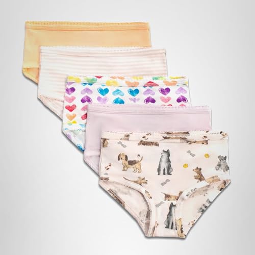 Burt's Bees Baby Girls' Organic Cotton Brief Underwear, 5-Pack