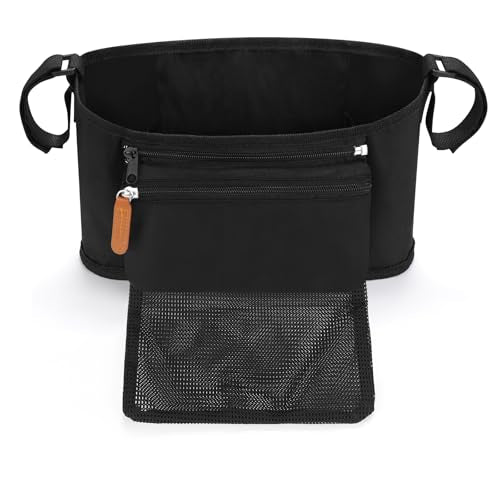 Accmor Universal Stroller Organizer with Detachable Phone Bag and Diaper Pocket, Stroller Bag Caddy Organizer Stroller Accessories for Uppababy, Baby Jogger, Nuna, Doona, Britax Strollers