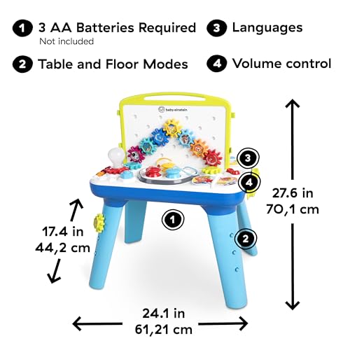 Baby Einstein Curiosity Table Activity Play Station, Montessori Floor Toy and Interactive Workbench, 12 Months and Up