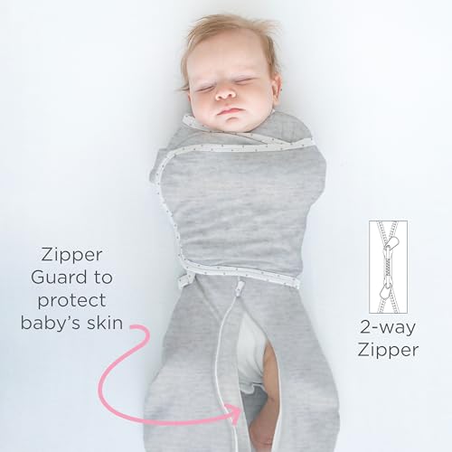 SwaddleDesigns 6-Way Omni Swaddle Sack, Arms Up Swaddle for Newborn, More Options to Calm Startle Reflex, Improves Sleep, Small, 0-3 month, 6-14 lbs, Heathered Gray