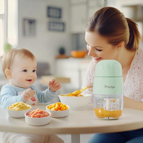 Phydge Baby Food Maker, Green Baby Food Blender, 10oz Baby Food Puree Maker, Food Processor for Baby Foods Fruit Vegetable Meat, 10-Second Quick Soft Food Prep for Baby