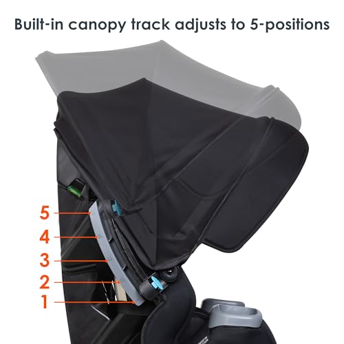 Baby Trend Cover Me™ 4-in-1 Convertible Car Seat, Scooter – Built-in Canopy, 4-Stage Growth System, Plush Comfort Padding, Multi-Position Recline