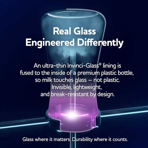Chicco Duo 5oz Hybrid Baby Bottle, Real Glass Inside, Lightweight Plastic Outside, Patented Invinci-Glass Technology, Intui-Latch Nipple, 2-Pack, Clear/Pink