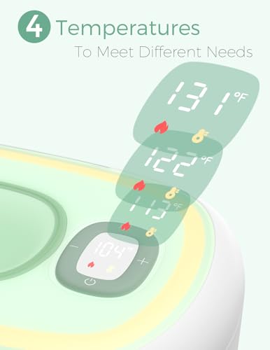 Momcozy New Baby Wipe Warmer, 100pcs Larger Capacity Wipe Dispenser, 10-Min Fast Heating with 4 Temperature Modes, Innovative Spring Design, Silicone & Top Seals,Quick Even Heating, 3-Level Nightlight