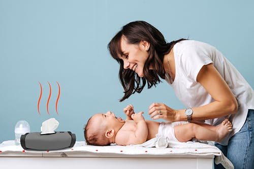 Jokari Adjustable Portable Baby Wipes Warmer Wrap. USB Rechargeable Multiple Heat Settings for Gentle Warmth. On the Go Heater Fits Most Diaper Bags for Easy Storage and Travel with Babies or Toddlers