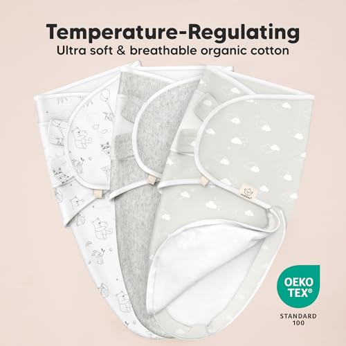 KeaBabies Newborn Swaddles with Zippers - 3-Pack Baby Swaddle Sleep Sacks 0-3 Months, Infant, Baby Girls, Boys, Soft & Durable Sleep Sack Newborn, Easy Diaper Change Swaddling Blanket (Aspire, OS)
