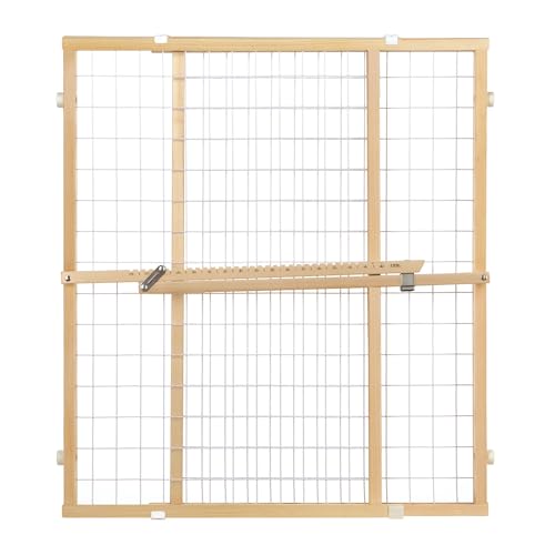 Toddleroo by North States - Extra-Wide Wire Mesh Wooden Baby Gate: Pressure Mounted Baby Gate for Doorways - Adjustable 29.5 to 50 Inches Wide - 31 Inches Tall