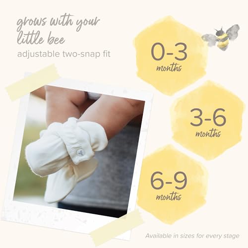 Burt's Bees Baby Unisex 100% Organic Cotton, Adjustable Booties