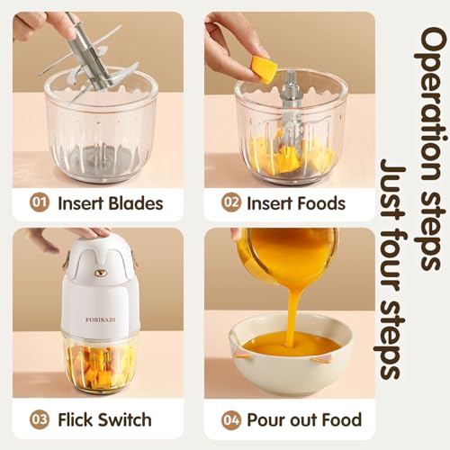Baby Food Maker - Processor & Blender for Fresh Meals, Fruits, Veggies, Meat & Puree (White)